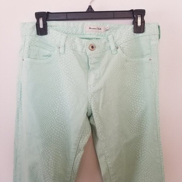 Massimo Dutti Aqua Blue Patterned Jeans - Picture 4 of 11